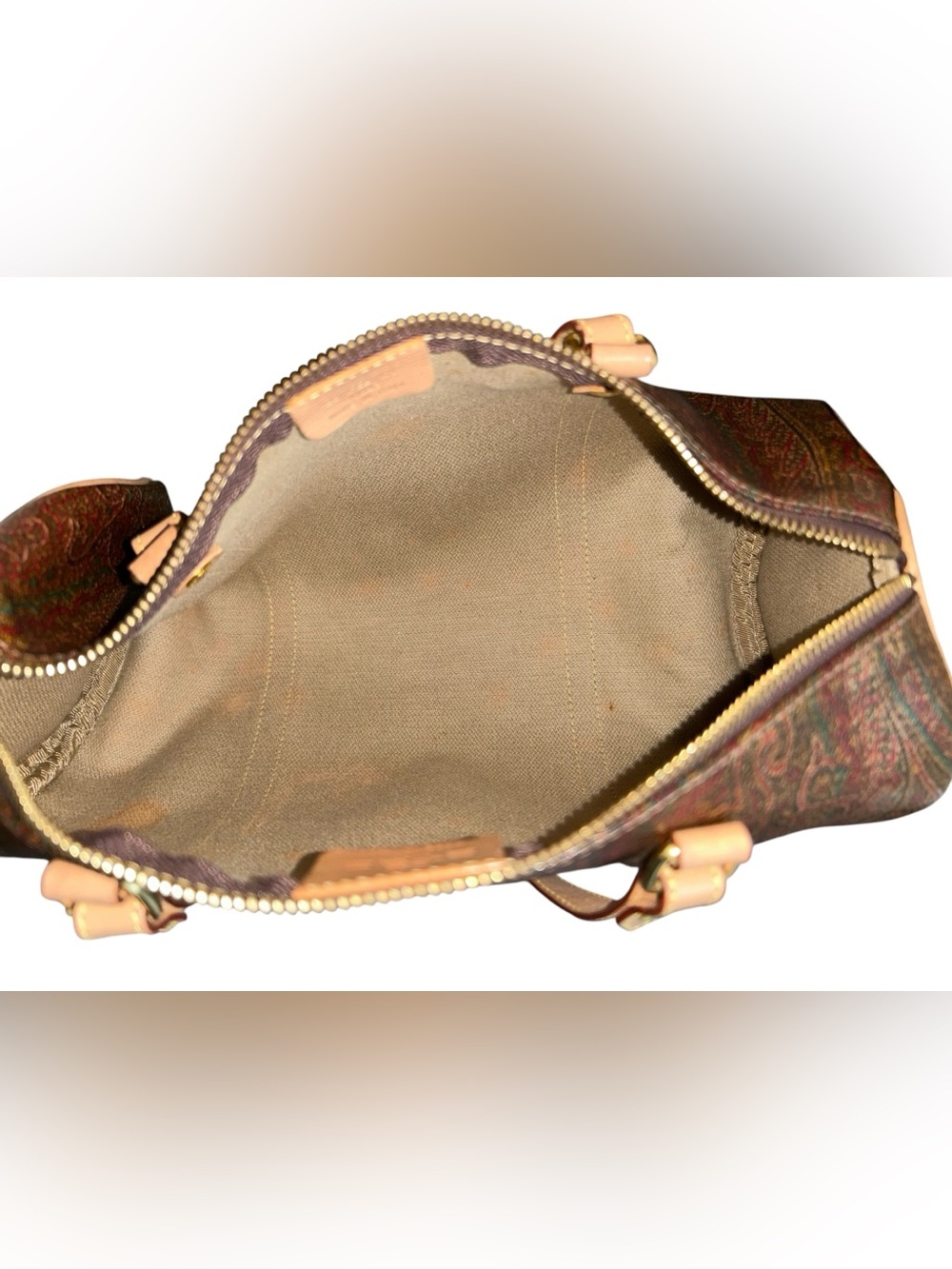EXCELLENT VINTAGE ETRO Milano 12" Large Paisley Papillion Boston Barrel Bag 2001 - Picture 7 of 11